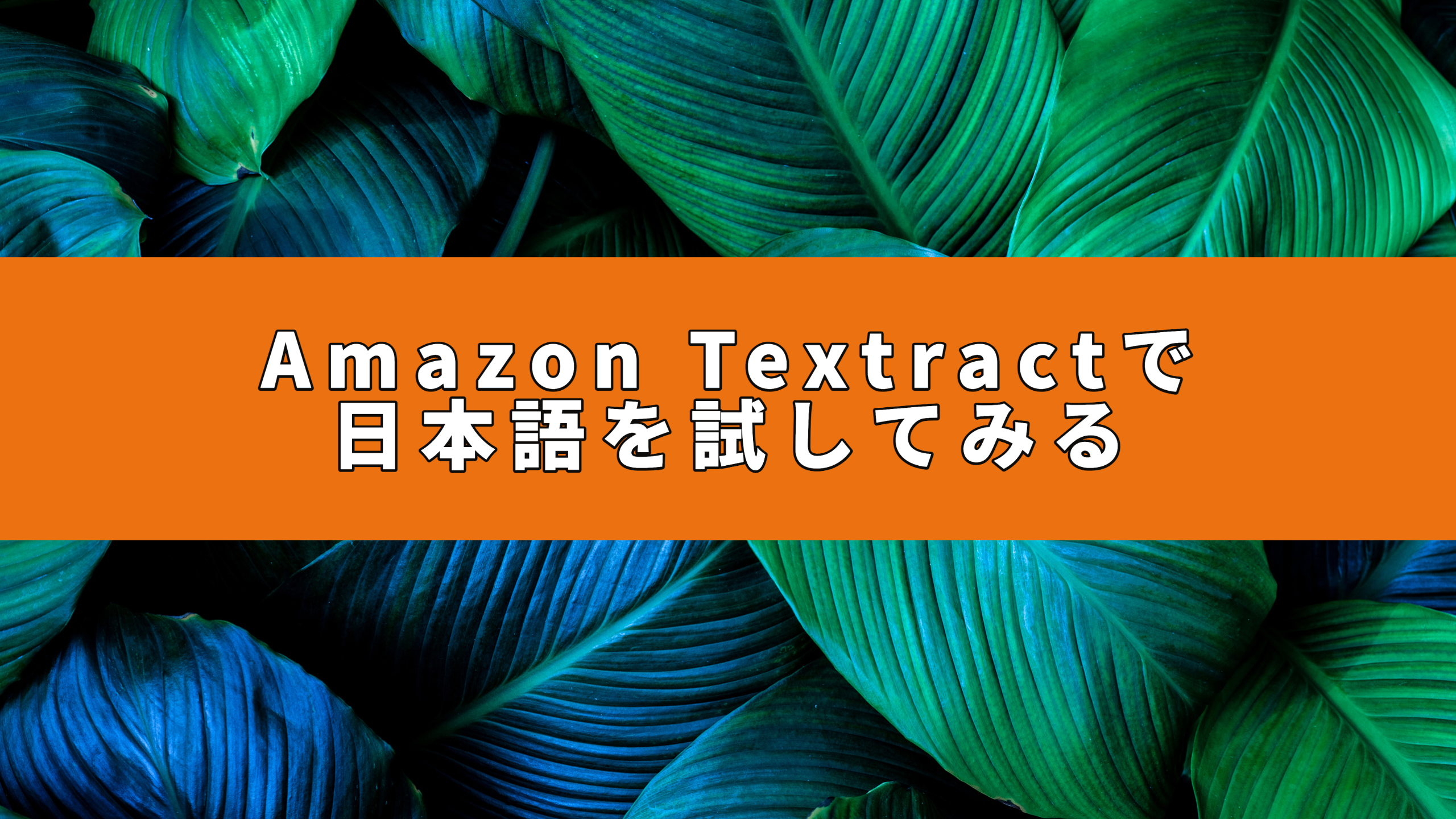 Amazon Textractで日本語を試してみる
